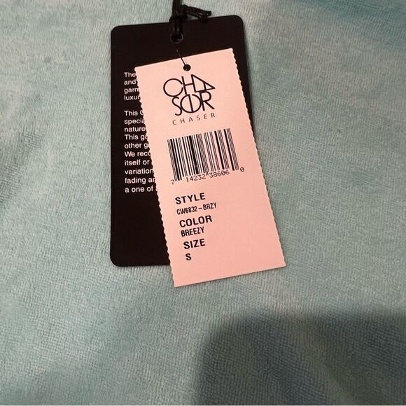 NWT Chaser pullover crewneck lightweight sweater size small in turquoise - Picture 4 of 8